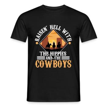 Raisin' Hell With The Hippies And The Cowboys - T-shirt homme - noir - Devant - AI Model Male 178 light (178cm)