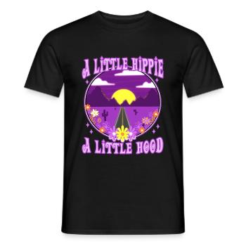 Un peu hippie Un petit capot - T-shirt homme - noir - Devant - AI Model Male 178 light (178cm)