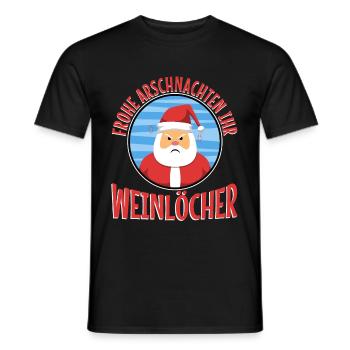 Frohe Arschnachten ihr Weinlöcher - Männer T-Shirt - Schwarz - Vorne - AI Model Male 178 light (178cm)