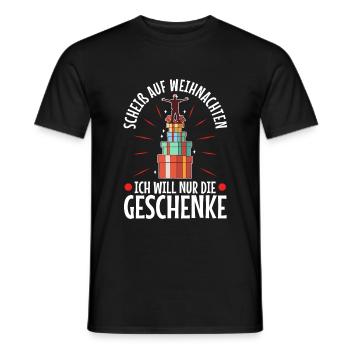 Scheiß auf Weihnachten ich will nur die Geschenke - Männer T-Shirt - Schwarz - Vorne - AI Model Male 178 light (178cm)