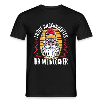 Frohe Arschnachten ihr Weinlöcher - Männer T-Shirt - Schwarz - Vorne - AI Model Male 178 light (178cm)