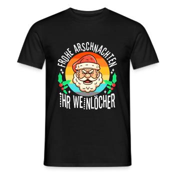Frohe Arschnachten ihr Weinlöcher - Männer T-Shirt - Schwarz - Vorne - AI Model Male 178 light (178cm)