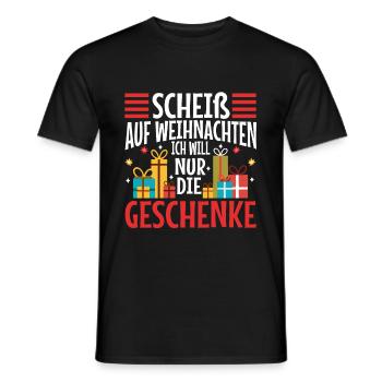 Scheiß auf Weihnachten ich will nur die Geschenke - Männer T-Shirt - Schwarz - Vorne - AI Model Male 178 light (178cm)
