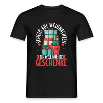 Scheiß auf Weihnachten ich will nur die Geschenke - Männer T-Shirt - Schwarz - Vorne - AI Model Male 178 light (178cm)