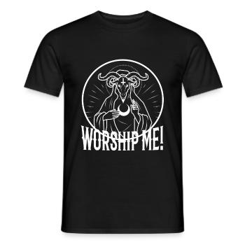 Worship me - Men's T-Shirt - black - Front - AI Model Male 178 light (178cm)