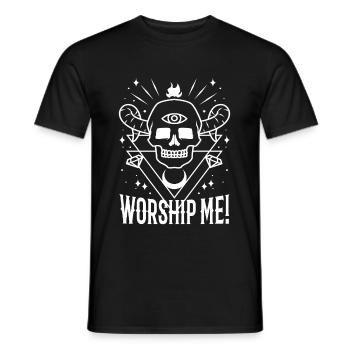 Worship me - Men's T-Shirt - black - Front - AI Model Male 178 light (178cm)