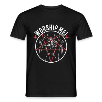 Worship me - Men's T-Shirt - black - Front - AI Model Male 178 light (178cm)