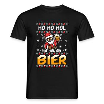 Ho Ho Hol mir mal ein Bier - Männer T-Shirt - Schwarz - Vorne - AI Model Male 178 light (178cm)