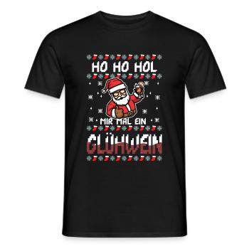 Ho Ho Hol mir mal ein Glühwein - Männer T-Shirt - Schwarz - Vorne - AI Model Male 178 light (178cm)