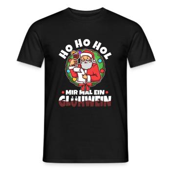 Ho Ho Hol mir mal ein Glühwein - Männer T-Shirt - Schwarz - Vorne - AI Model Male 178 light (178cm)