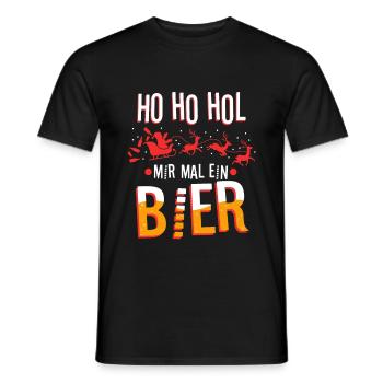 Ho Ho Hol mir mal ein Bier - Männer T-Shirt - Schwarz - Vorne - AI Model Male 178 light (178cm)
