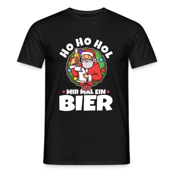 Ho Ho Hol mir mal ein Bier - Männer T-Shirt - Schwarz - Vorne - AI Model Male 178 light (178cm)