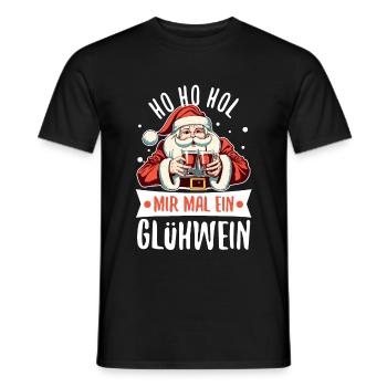 Ho Ho Hol mir mal ein Glühwein - Männer T-Shirt - Schwarz - Vorne - AI Model Male 178 light (178cm)