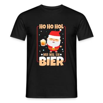 Ho Ho Hol mir mal ein Bier - Männer T-Shirt - Schwarz - Vorne - AI Model Male 178 light (178cm)
