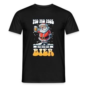 Ho Ho Hol mir mal ein Bier - Männer T-Shirt - Schwarz - Vorne - AI Model Male 178 light (178cm)