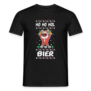 Ho Ho Hol mir mal ein Bier - Männer T-Shirt - Schwarz - Vorne - AI Model Male 178 light (178cm)