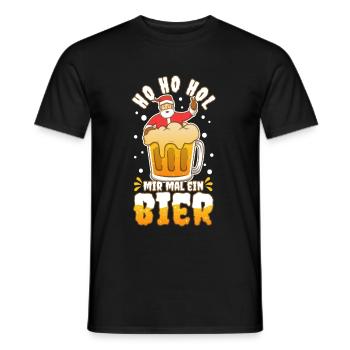 Ho Ho Hol mir mal ein Bier - Männer T-Shirt - Schwarz - Vorne - AI Model Male 178 light (178cm)
