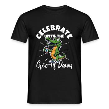 Faites la fête jusqu’à l’aube - T-shirt homme - noir - Devant - AI Model Male 178 light (178cm)