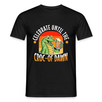 Faites la fête jusqu’à l’aube - T-shirt homme - noir - Devant - AI Model Male 178 light (178cm)