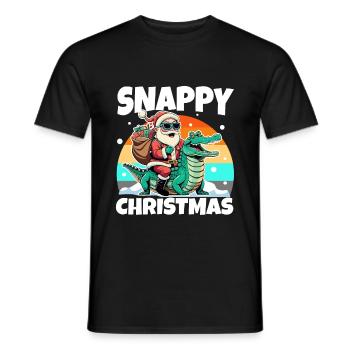 Snappy christmas - Men's T-Shirt - black - Front - AI Model Male 178 light (178cm)