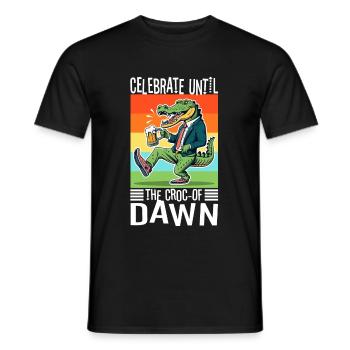 Faites la fête jusqu’à l’aube - T-shirt homme - noir - Devant - AI Model Male 178 light (178cm)