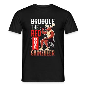 Brodolf The Red Nose Gainzdeer - Männer T-Shirt - Schwarz - Vorne - AI Model Male 178 light (178cm)