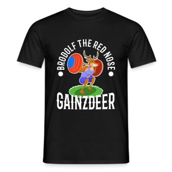 Brodolf The Red Nose Gainzdeer - Männer T-Shirt - Schwarz - Vorne - AI Model Male 178 light (178cm)