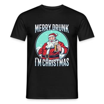 Joyeux saoul, je suis Noël - T-shirt homme - noir - Devant - AI Model Male 178 light (178cm)