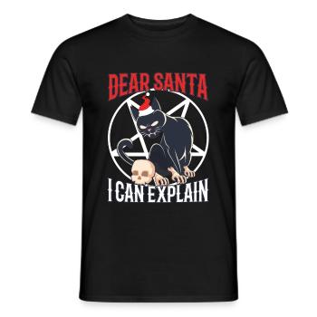 Dear santa i can explain - Männer T-Shirt - Schwarz - Vorne - AI Model Male 178 light (178cm)