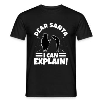 Dear santa i can explain - Männer T-Shirt - Schwarz - Vorne - AI Model Male 178 light (178cm)