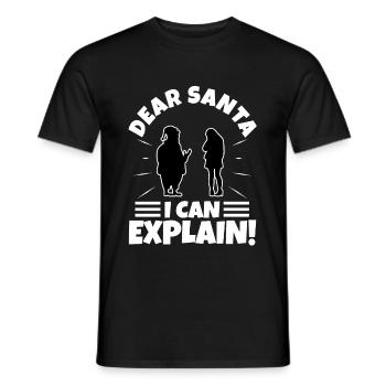 Dear santa i can explain - Männer T-Shirt - Schwarz - Vorne - AI Model Male 178 light (178cm)
