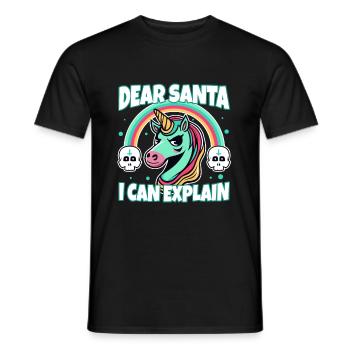 Dear santa i can explain - Männer T-Shirt - Schwarz - Vorne - AI Model Male 178 light (178cm)