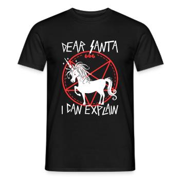 Cher Père Noël, je peux t’expliquer - T-shirt homme - noir - Devant - AI Model Male 178 light (178cm)