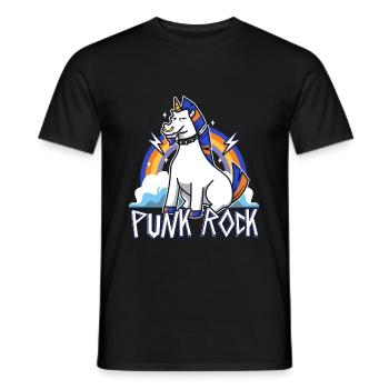 Punk Rock Unicorn - Männer T-Shirt - Schwarz - Vorne - AI Model Male 178 light (178cm)