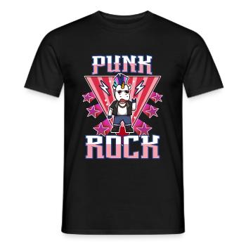 Punk Rock Unicorn - Männer T-Shirt - Schwarz - Vorne - AI Model Male 178 light (178cm)