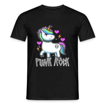 Punk Rock Unicorn - Männer T-Shirt - Schwarz - Vorne - AI Model Male 178 light (178cm)