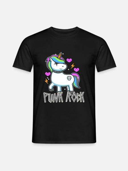 Punk Rock Unicorn - Männer T-Shirt - Schwarz