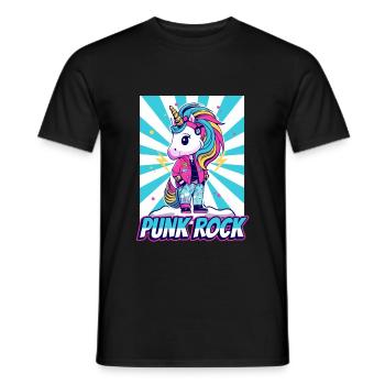 Punk Rock Unicorn - Männer T-Shirt - Schwarz - Vorne - AI Model Male 178 light (178cm)