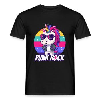 Punk Rock Unicorn - Men's T-Shirt - black - Front - AI Model Male 178 light (178cm)
