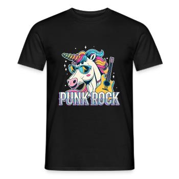 Punk Rock Unicorn - Männer T-Shirt - Schwarz - Vorne - AI Model Male 178 light (178cm)