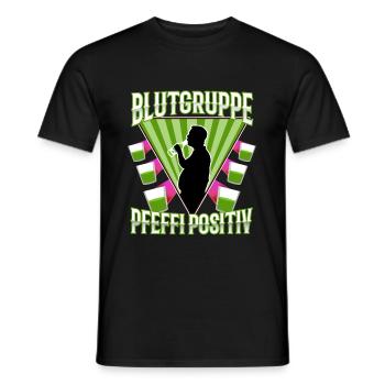 Blutgruppe Pfeffi Positiv - Männer T-Shirt - Schwarz - Vorne - AI Model Male 178 light (178cm)