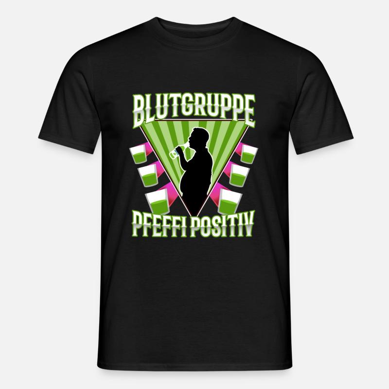 Blutgruppe Pfeffi Positiv - Männer T-Shirt - Schwarz