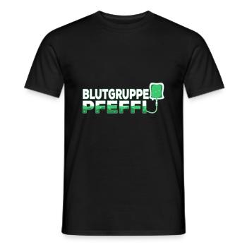 Blutgruppe Pfeffi - Männer T-Shirt - Schwarz - Vorne - AI Model Male 178 light (178cm)