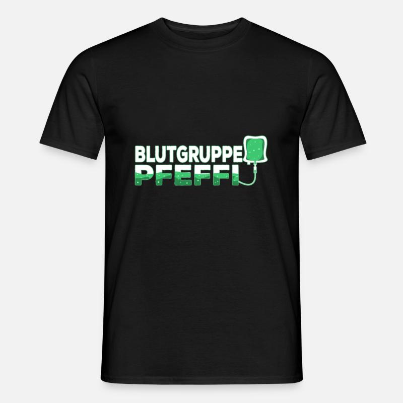 Blutgruppe Pfeffi - Männer T-Shirt - Schwarz