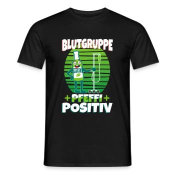 Blutgruppe Pfeffi Positiv - Männer T-Shirt - Schwarz - Vorne - AI Model Male 178 light (178cm)