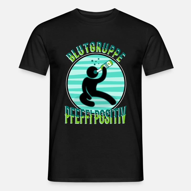 Blutgruppe Pfeffi Positiv - Männer T-Shirt - Schwarz