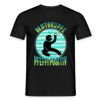Blutgruppe Pfeffi Positiv - Männer T-Shirt - Schwarz - Vorne - AI Model Male 178 light (178cm)
