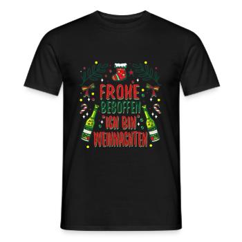 Frohe besoffen ich bin Weihnachten - Männer T-Shirt - Schwarz - Vorne - AI Model Male 178 light (178cm)