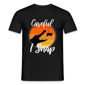Careful i snap alligator - Men's T-Shirt - black - Front - AI Model Male 178 light (178cm)