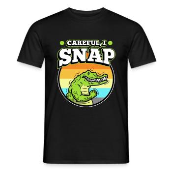 Careful i snap alligator - Men's T-Shirt - black - Front - AI Model Male 178 light (178cm)